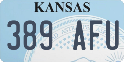 KS license plate 389AFU