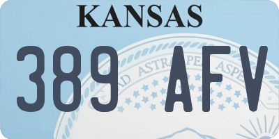 KS license plate 389AFV