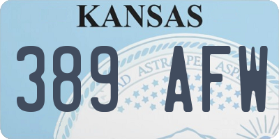 KS license plate 389AFW