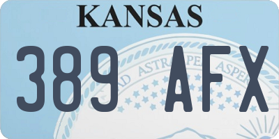 KS license plate 389AFX
