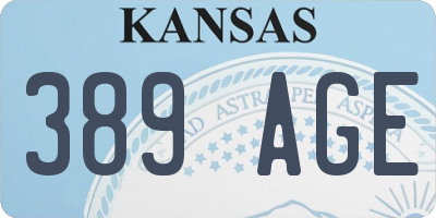 KS license plate 389AGE
