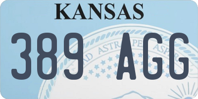 KS license plate 389AGG