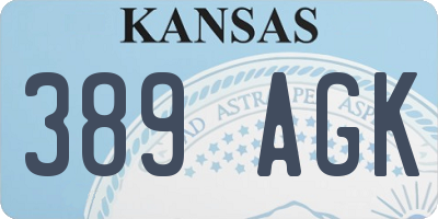 KS license plate 389AGK