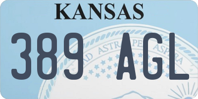 KS license plate 389AGL