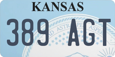 KS license plate 389AGT