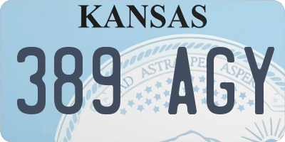 KS license plate 389AGY