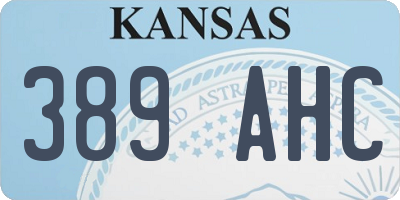 KS license plate 389AHC