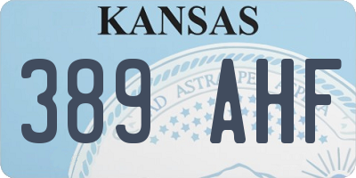 KS license plate 389AHF