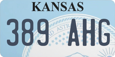 KS license plate 389AHG