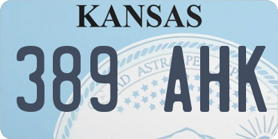 KS license plate 389AHK