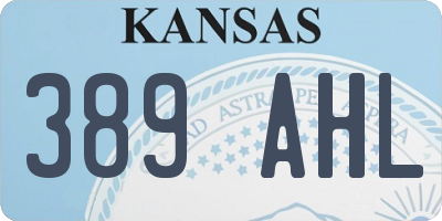 KS license plate 389AHL