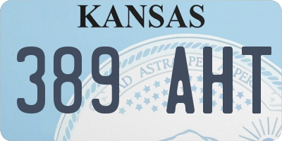 KS license plate 389AHT