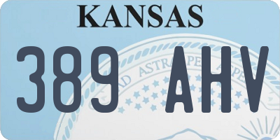 KS license plate 389AHV