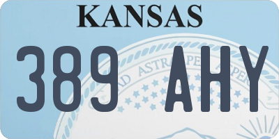 KS license plate 389AHY