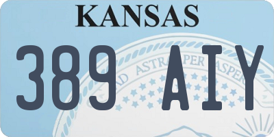 KS license plate 389AIY