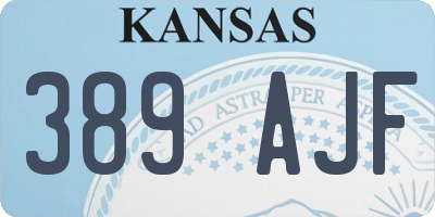KS license plate 389AJF