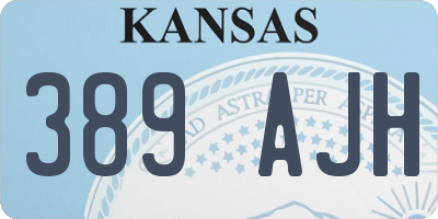 KS license plate 389AJH