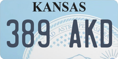 KS license plate 389AKD