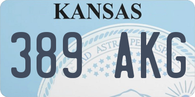 KS license plate 389AKG