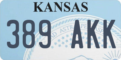 KS license plate 389AKK