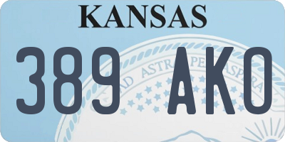 KS license plate 389AKO