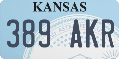 KS license plate 389AKR