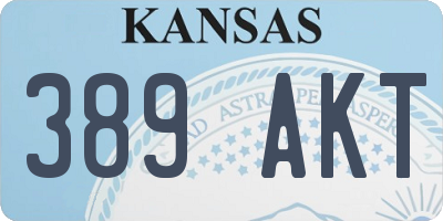 KS license plate 389AKT
