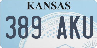 KS license plate 389AKU