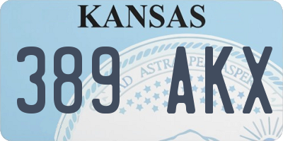 KS license plate 389AKX