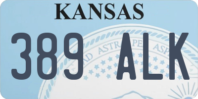 KS license plate 389ALK