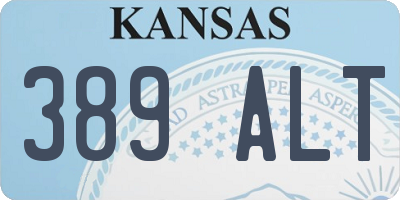 KS license plate 389ALT