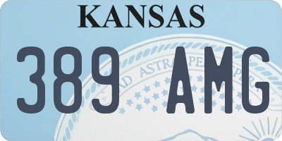 KS license plate 389AMG