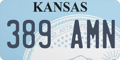 KS license plate 389AMN