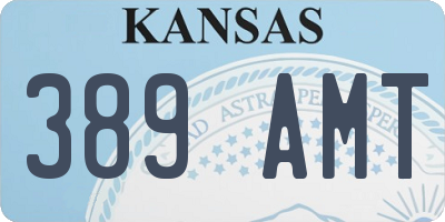 KS license plate 389AMT