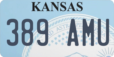 KS license plate 389AMU