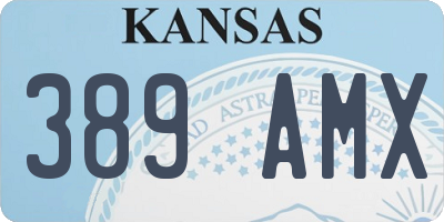 KS license plate 389AMX