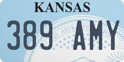 KS license plate 389AMY