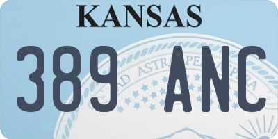 KS license plate 389ANC