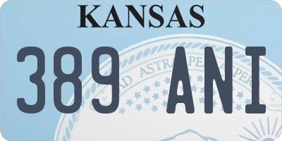 KS license plate 389ANI
