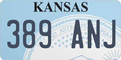 KS license plate 389ANJ