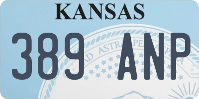 KS license plate 389ANP