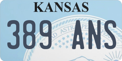 KS license plate 389ANS