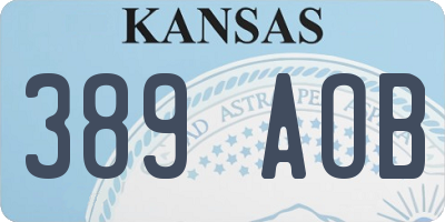 KS license plate 389AOB