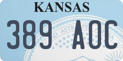 KS license plate 389AOC