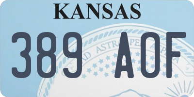 KS license plate 389AOF