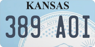 KS license plate 389AOI