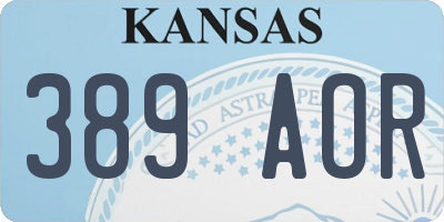 KS license plate 389AOR