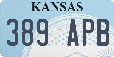 KS license plate 389APB