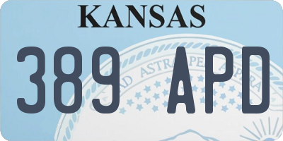 KS license plate 389APD