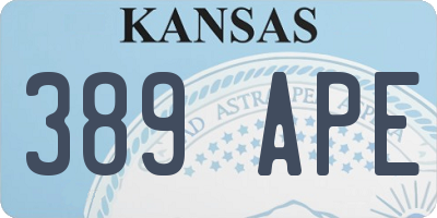 KS license plate 389APE